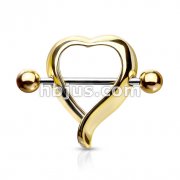Heart Shaped 316L Surgical Steel Nipple Shield Ring