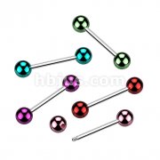 316L Surgical Steel Barbell With Glass Coating Acrylic Balls