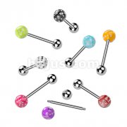 80 Pcs Dice Inside Acrylic Ball 316L Surgical Steel Barbells Pack (10pcs x 8 colors)