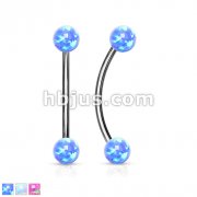 Opal Ball Ends 316L Surgical Steel Curved Barbell for Snake Eye Piercings and More