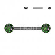 Implant Grade Titanium Threadless Push In Nipple Barbell With Bezel Set CZ Ends