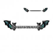 Black PVD Over 316L Surgical Steel Nipple Barbell With One Abalone Bat Wing on Each End