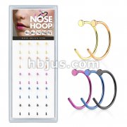 Pre Loaded IP Over 316L Surgical Steel Flat End Nose Hoop Rings Pack
