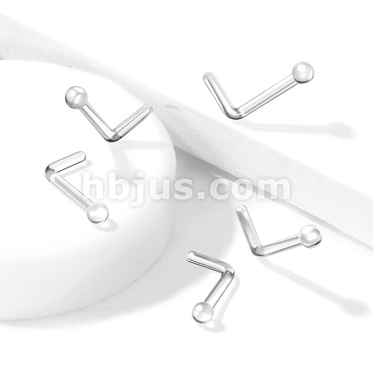 Pack Flexible Clear L Bend Nose Ring with 2mm Ball Retainer