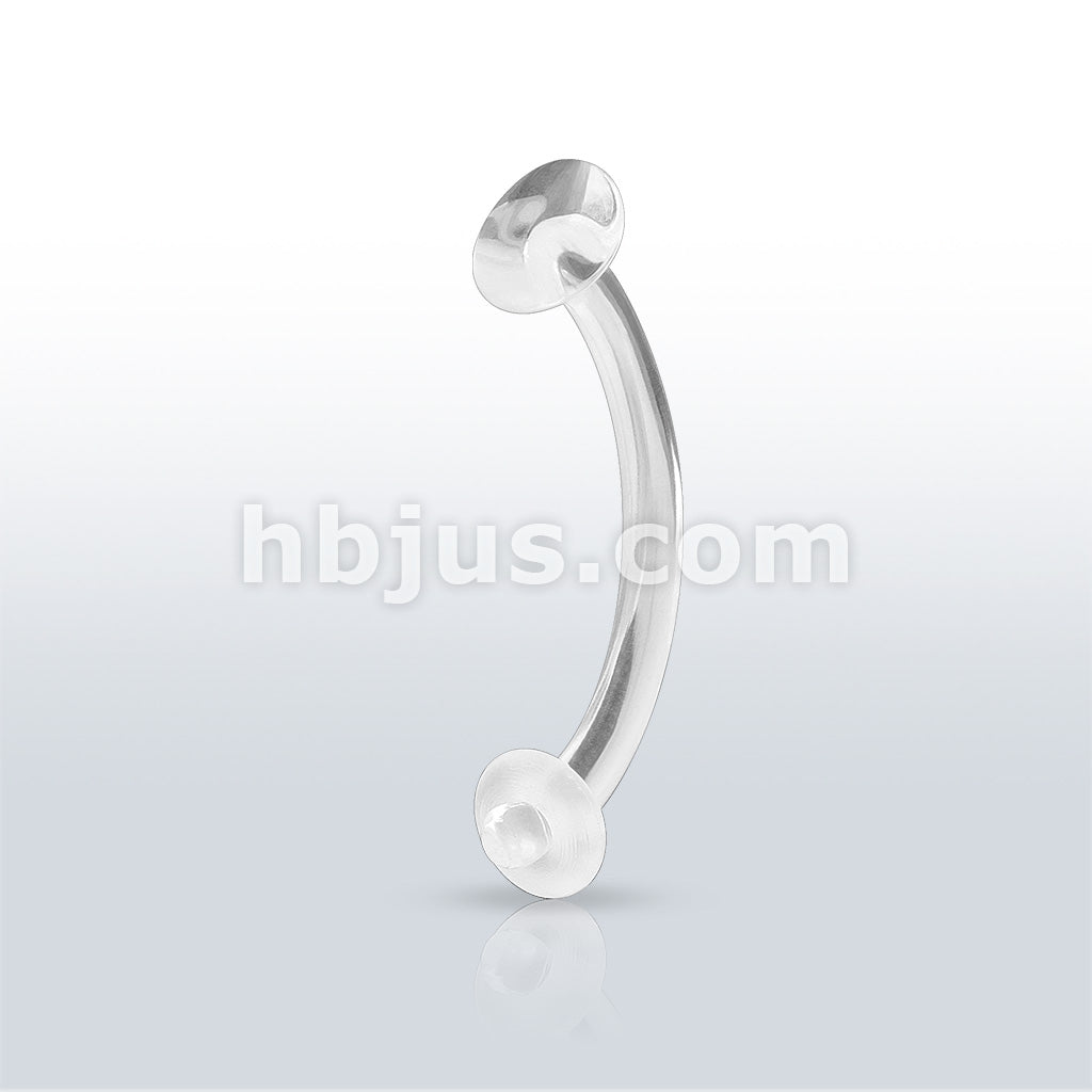 Clear Acrylic Curved Retainer with Clear Silicone O Ring