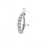 Implant Grade Titanium Hinged Hoop With CNC Set CZ Belly Button Ring