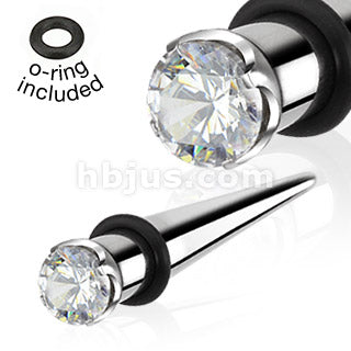 Prong Gem 316L Surgical Steel Taper with O-ring